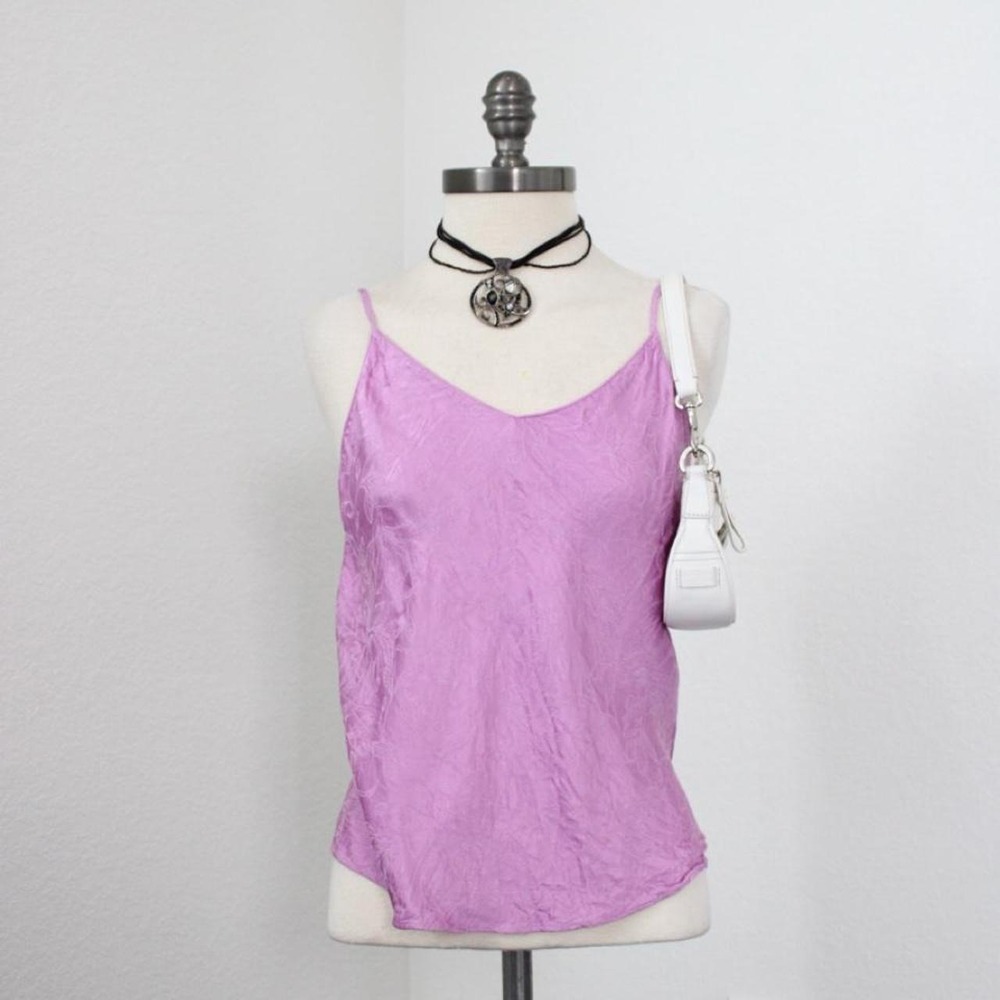 Victoria's Secret purple lace cami top with criss cross open back